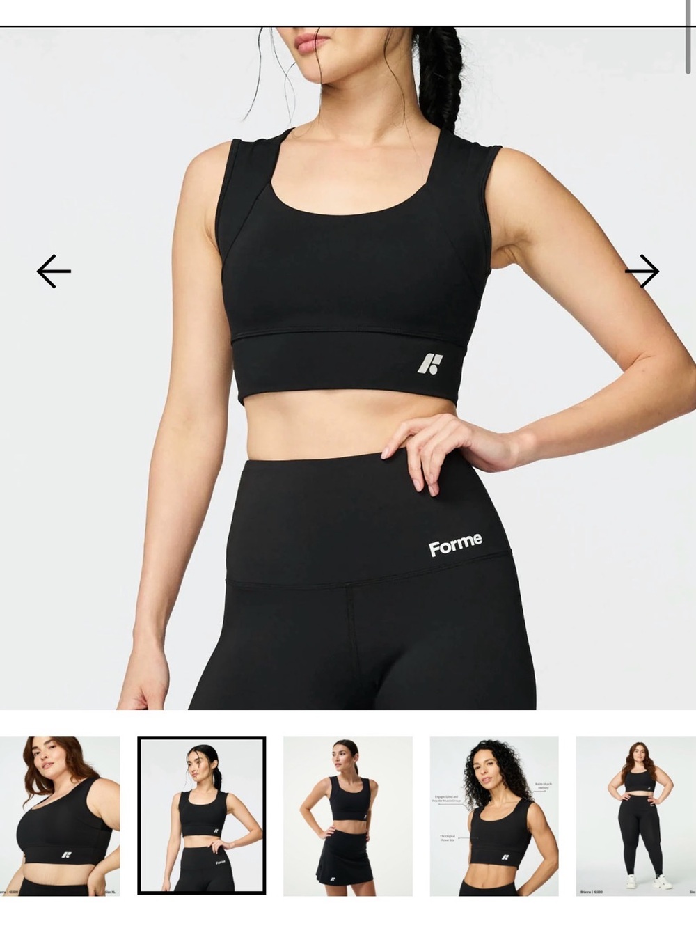 Forme Black Scoop-Front large Sports Bra